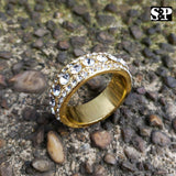 MENS ICED OUT HIP HOP LUXURY MIGOS LAB DIAMOND GOLD PLATED PINKY 8 ~ 12 RING