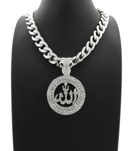 Hip Hop Iced out Allah Pendant & 11mm 20