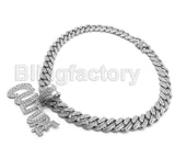 Hip Hop Migos CULTURE & 12mm 18" Full Iced out Cuban Link Choker Chain Necklace