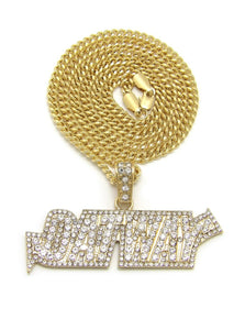 Iced Out QUAVO Bling DATWAY Pendant & Box, Cuban, Rope Chain Hip Hop Necklace