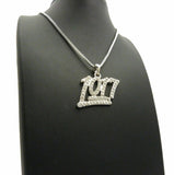 Iced Out Mini Number 1017 Pendant & 24" Box, Cuban, Rope Chain Hip Hop Necklace