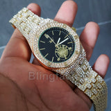 Luxury Men's Iced Rapper's Lab Diamond Metal Band Dress Clubbing wrist Watch