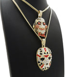 Iced Out Saw Inspired & Slaughter Gang Pendant & 20" 24" Cuban Chain Necklace