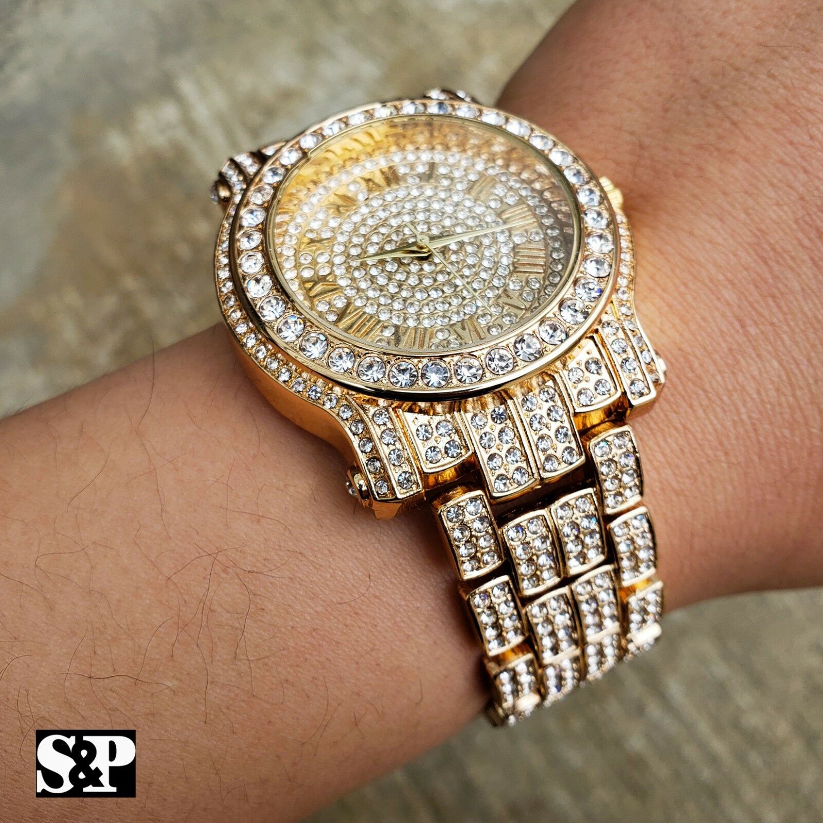 Heavy thick luxurious sporty lab diamond watch with bracelet MEN main image 3