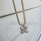 Hip Hop Iced out Brass Bubble Letter "X" & 18" 1 Row Tennis Choker Chain Necklace