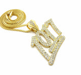Iced Out Bling Number 1017 Pendant & 24" Box, Rope, Cuban Chain Hip Hop Necklace