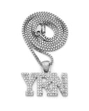 Hip Hop Migos Iced out CULTURE, YRN Pendants & Box, Rope Chain 2 Necklace set