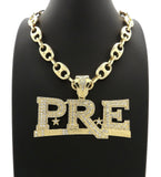 Hip Hop Iced out Young Dolph PRE Pendant & 20" 24" 30" Marina Chain Necklace