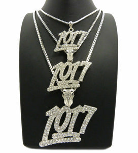 Iced Hip Hop 3pcs of 1017 Pendant w/ 20