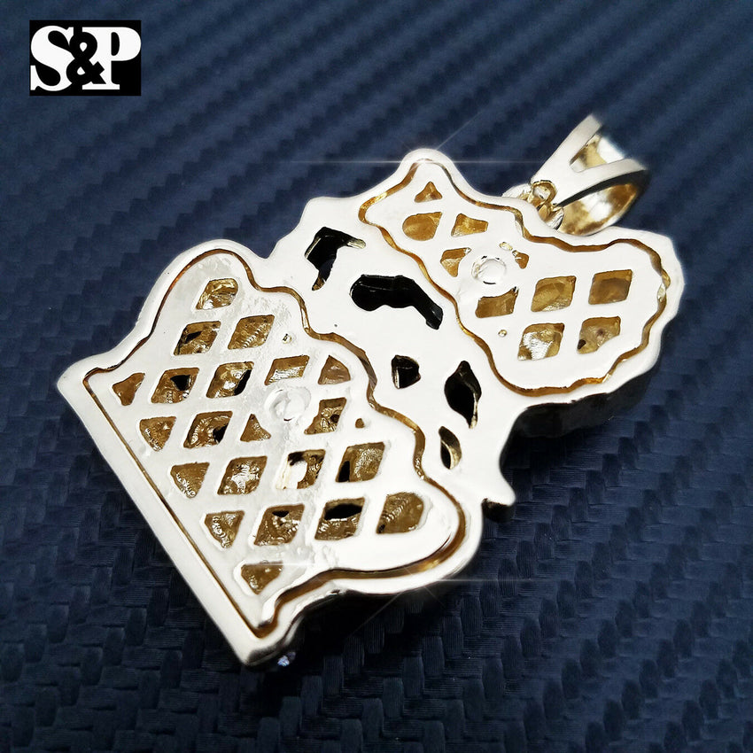 FULL ICED HIP HOP RAPPER'S LION KING CROWN PENDANT