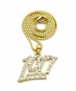 Iced Out Micro Number 1017 Pendant & 24