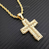 Hip Hop Iced out Designer style Cross Pendant & 4mm 24" Rope Chain Necklace