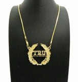 T.R.U The Real University Pendant w/ 24" Box, Cuban, Rope Chain Hip Hop Necklace