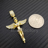 Hip Hop Iced Out Baby Angel Pendant & 1 Row Diamond Tennis Choker Chain Necklace