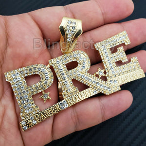 HIP HOP ICED OUT YOUNG DOLPH PRE GOLD PLATED BLING LAB DIAMOND LARGE PENDANT