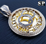 HIP HOP ICED OUT LAB DIAMOND GOLD PLATED QC QUALITY CONTROL MUSIC PENDANT