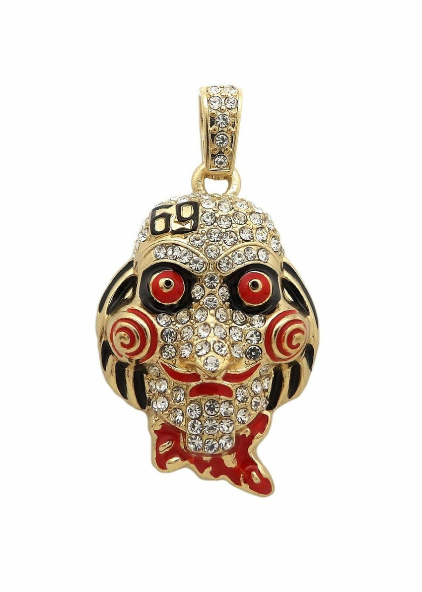 Hip Hop 6ix9ine Jigsaw Pendant & 18" Full Iced Cuban Choker Chain - Foto 4