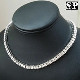 Hip Hop Rapper's Iced out 16" 1 ROW DIAMOND TENNIS CHAIN Quavo Choker  NECKLACE