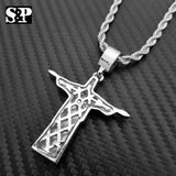 Hip Hop Rapper Style Jesus Christ Body Cross Pendant & 24" Rope Chain Necklace