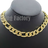 Hip Hop Men Quavo Rapper Gold PT Iced Out 12mm 18" Figaro Choker Chain Necklace