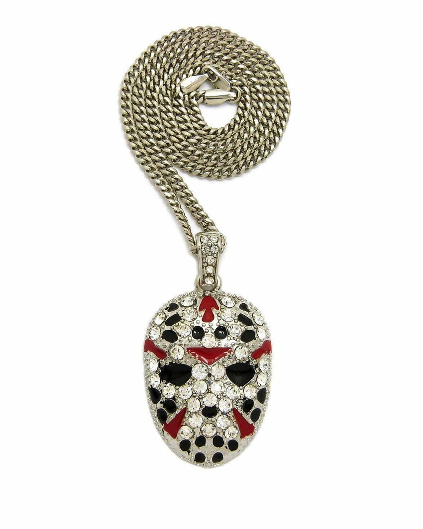 Iced Out Saw Inspired & Slaughter Gang Pendant & 20" 24" Cuban Chain Necklace