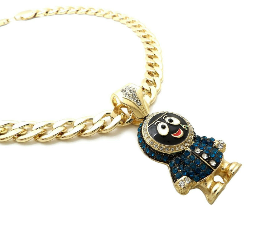 Hip Hop Iced out Eskimo Pendant & 11mm 20" Miami Cuban Choker Chain Necklace