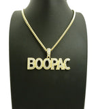 ICED OUT HIP HOP Lil Boosie BOOMPAC PENDANT 24" BOX, CUBAN, ROPE CHAIN NECKLACE