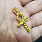 Hip Hop Iced out Egyptian Colorful 4 Kinds Ankh Cross CZ Stone Charm Pendant
