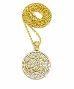 Iced Out Quavo QC Round Pendant & 24