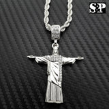 Hip Hop Rapper Style Jesus Christ Body Cross Pendant & 24" Rope Chain Necklace