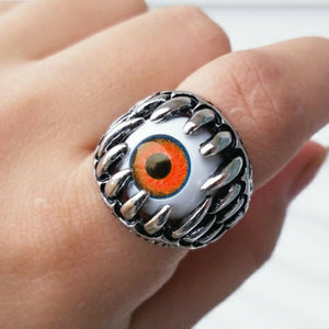 Unisex Eyeball monster teeth Stainless Steel Fashion ring Size 8-12