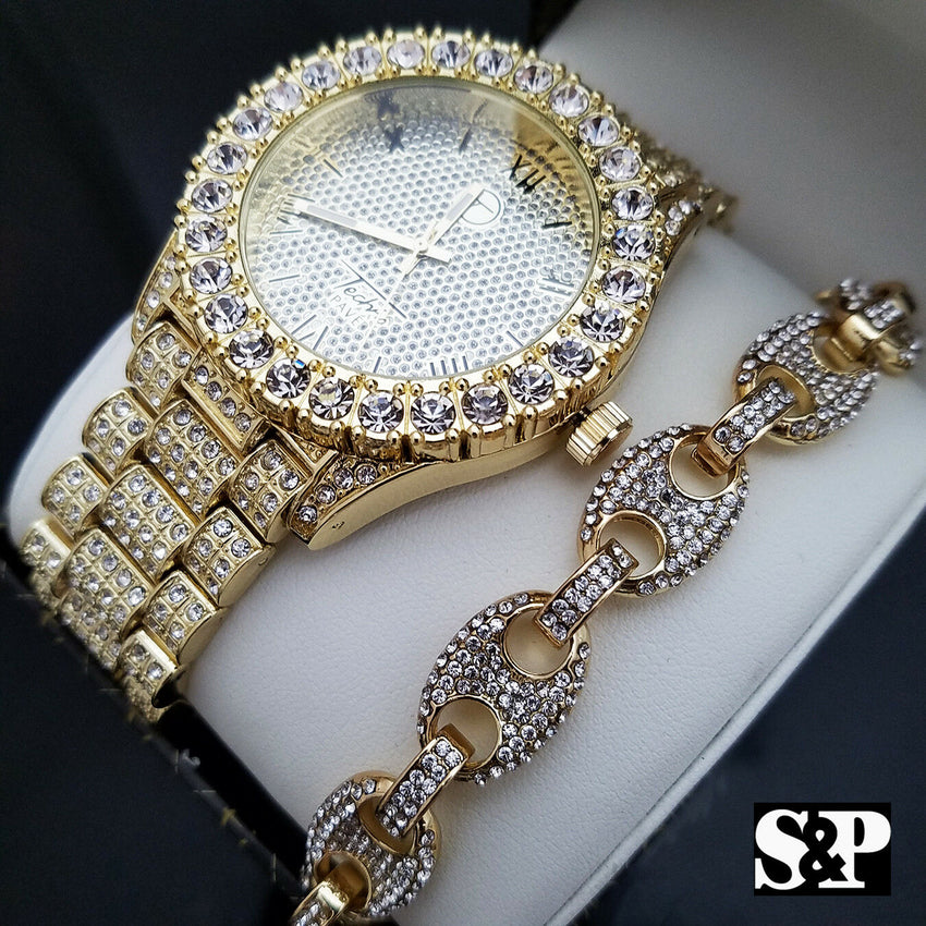 Iced out gucci watch top