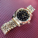 Men's Gold plated Luxury Designer Style Metal Band Dress Wrist Watch