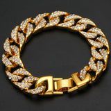 Luxury Hip Hop Gold Plated 13mm 8.5" Miami Cuban Link CZ Full Iced Out Bracelet