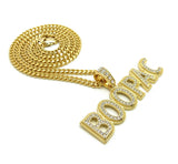 ICED OUT HIP HOP Lil Boosie BOOMPAC PENDANT 24" BOX, CUBAN, ROPE CHAIN NECKLACE