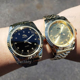 Men's Gold plated Luxury Designer Style Metal Band Dress Wrist Watch