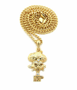 Hip Hop Iced Out Gold PT Great Milenko Pendant & 24