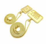 ICED OUT DREAM CHASERS & GLIZZY GANG PENDANT & BOX CHAINS NECKLACE SET