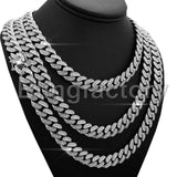 Full Iced White Gold PT 12mm 18" 20" 22" 30" Miami Cuban chain Necklace