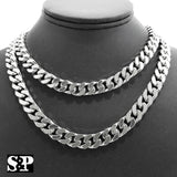 Hip Hop Rapper's Silver Plated 10mm 18", 20" Miami Cuban Choker Chain Necklace