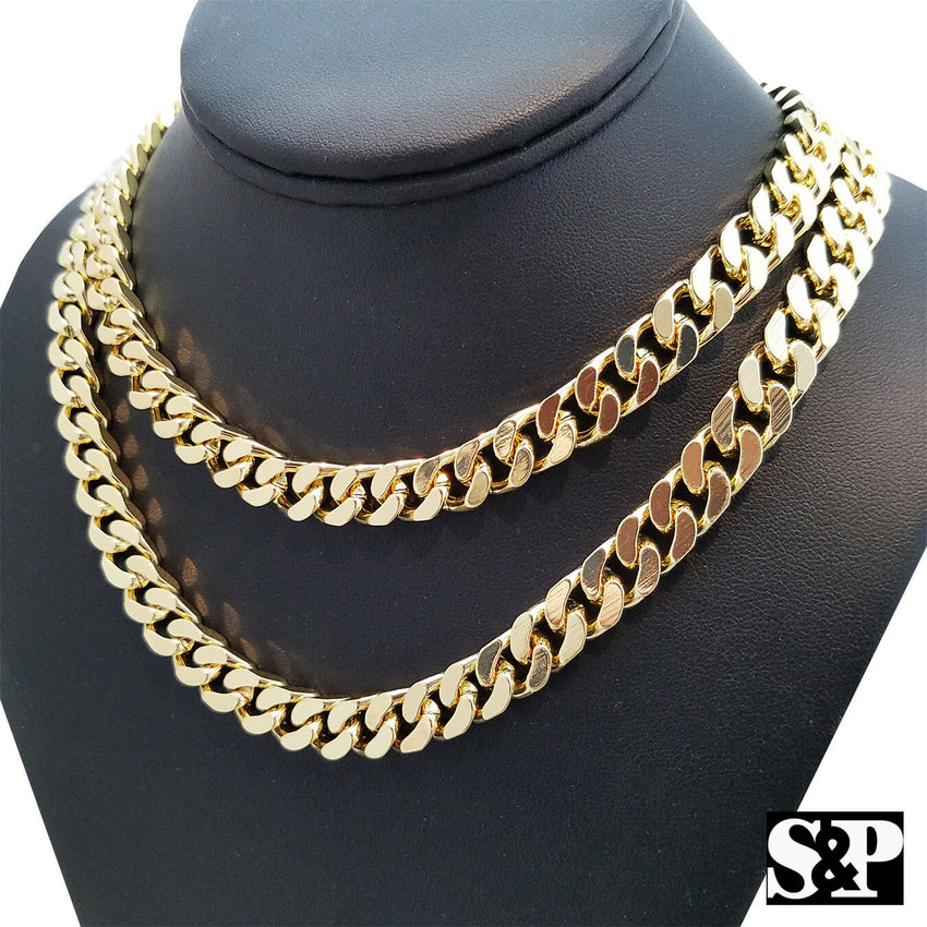 Hip Hop Rapper's Gold Plated 10mm 16", 18", 20", 24" Miami Cuban Chain Necklace