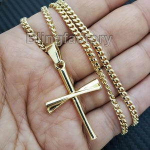 Unisex Fashion Baseball Team Triple Bat Cross Pendant & 24