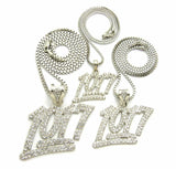 Iced Hip Hop 3pcs of 1017 Pendant w/ 20",24",30" Box Chain 3 Necklace Set