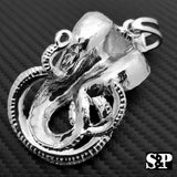 HIP HOP ICED LAB DIAMOND WHITE GOLD PLATED RAPPER LARGE COBRA SNAKE PENDANT