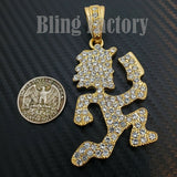 HIP HOP ICED LAB DIAMOND GOLD PLATED LARGE HATCHET MAN RUNNER PENDANT