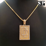 HIP HOP ICED MEEK MILL DREAM CHASERS DC PENDANT & 24" BOX CHAIN NECKLACE