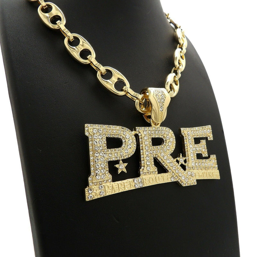 Hip Hop Iced out Young Dolph PRE Pendant & 20" 24" 30" Marina Chain Necklace