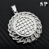 HIP HOP ICED OUT LAB DIAMOND SILVER PLATED UNIQUE STYLE JESUS FACE ROUND PENDANT