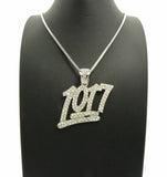 Iced Out Rapper's Number 1017 Pendant & 24" Box, Cuban Chain Hip Hop Necklace