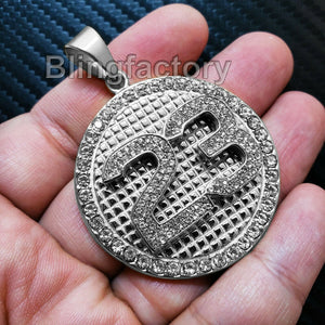 Iced out Hip Hop Stainless steel Number 23 CZ Stones Medal Charm Pendant